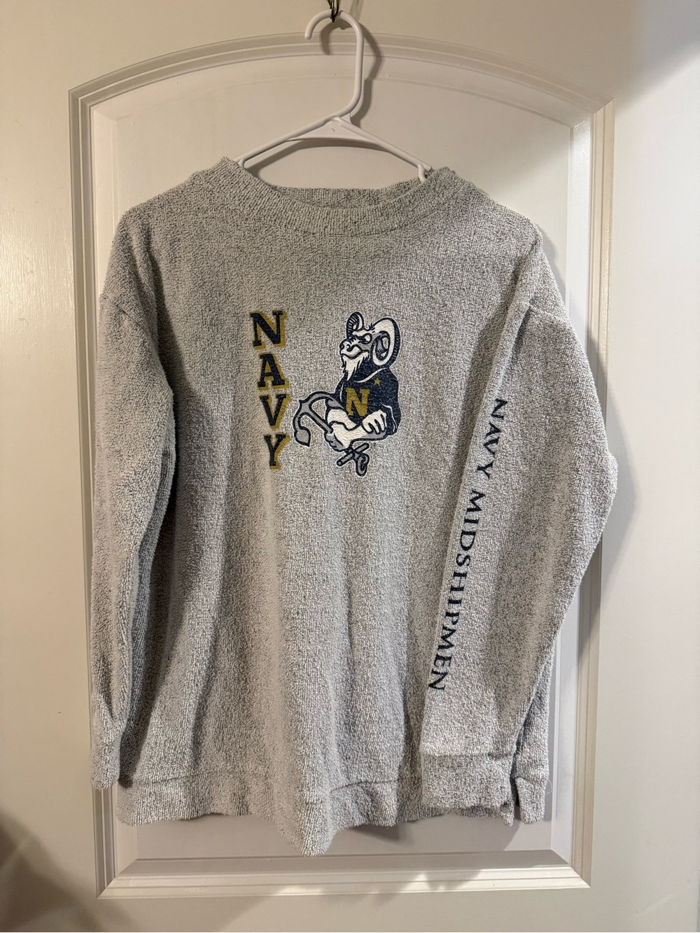 Navy Midshipmen Crewneck Sweatshirt Comfy Terry from Pressbox by Royce Apparel